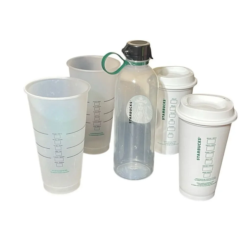 Starbucks 7pc To Go Order Lot Water Bottle Coffee Cup